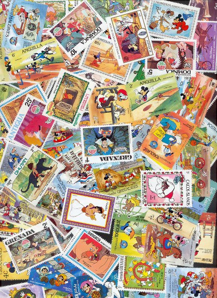 500 versch. Briefmarken Walt Disney mit 26 Blocks   Micky Mouse Donald 